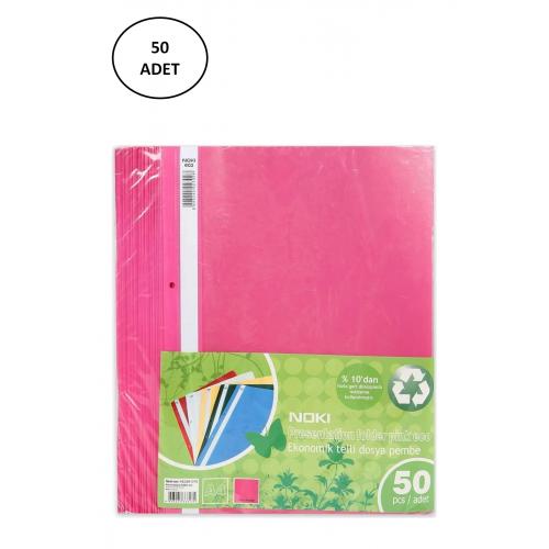 48288-070 Koyu Pembe Plastik Telli Dosya 50 Adet