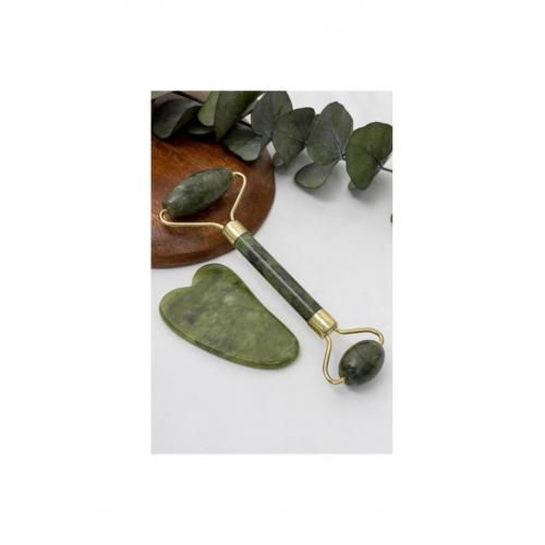 Jade Roller Gua Sha Taşı Seti