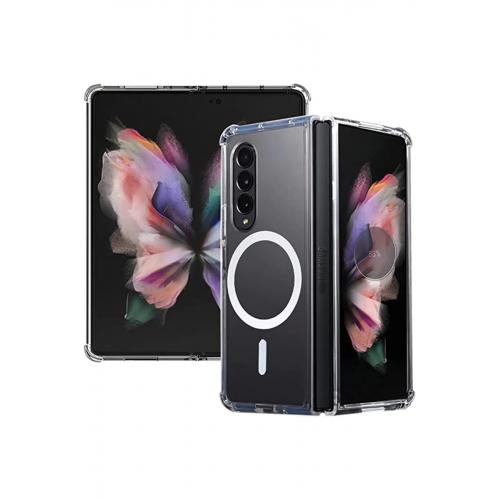 Samsung Galaxy Z Fold 3 Uyumlu Kılıf Magneticsafe Şeffaf Silikon