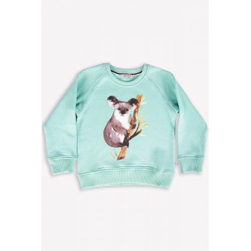 Kuala Baskılı Organik Çocuk Sweatshirt-mint