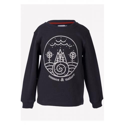 Organik Erkek Çocuk Sweatshirt-nature-antrasit