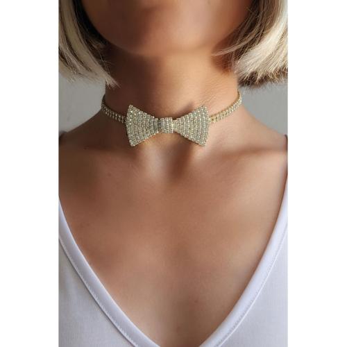 Papyon Model Marjinal Farklı Altın Kaplama Renkli Choker Tasma Model