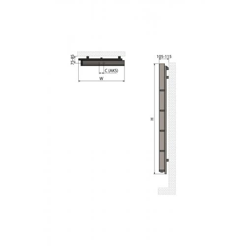 1200mm X 500mm Paslanmaz Çelik Step Fırça Mat Inox & Parlak Black Chrome Havlupan