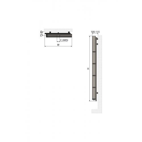 1200mm X 500mm Paslanmaz Çelik Step Frost Simli Beyaz Havlupan