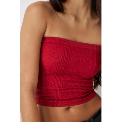 UO-Desenli Dokulu Straplez Kaydırmaz Korse Bel İnceltici Etkili Korse Kadın Crop Top