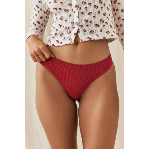 Seamless Taytlarda İz Bırakmayan  Dikişsiz Esnek Tanga Külot String Ribbed Fitilli Thong