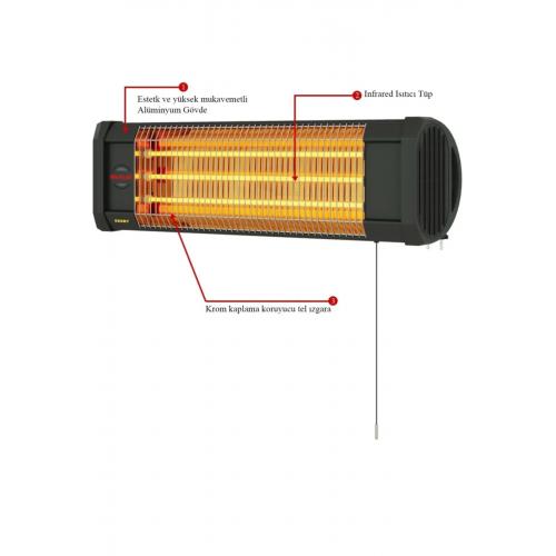 Essby 1800 W Duvar Tipi Infrared Elektrikli Isıtıcı