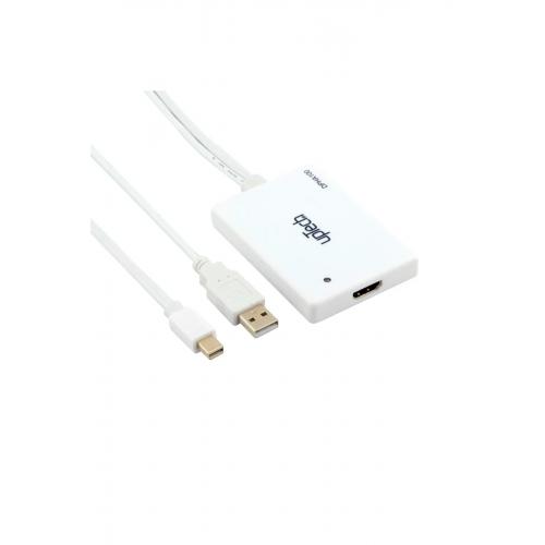 MINI DP Erkek + USB Audio - HDMI Dişi Çevirici Kablo 0.15M