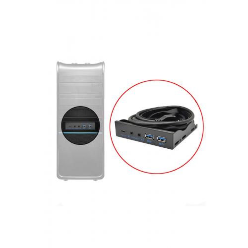 AquaGen USB3.2 Gen2 2xUSB A + 1xType-C + Ses ve Mikrofon 3.5