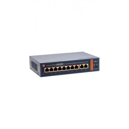 Sw108fgp-a 8 Port 10/100m Poe Ethernet Switch + 2 Gigabit Uplink Ieee802.3af/at 120w