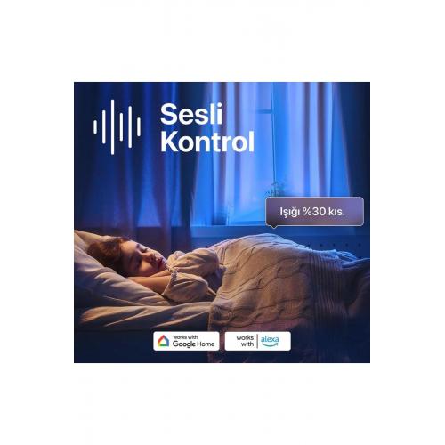 Akıllı Led Ampul, Sesli Kontrol, Wi-fi +bluetooth Kontrol(3 Adet)