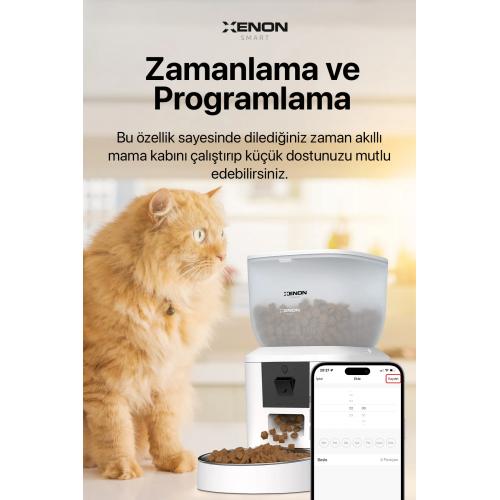 Akıllı Mama Kabı Beyaz Wi-Fi Uzaktan Sesli ve Kamera Kontrollü