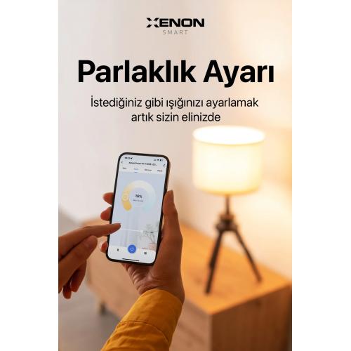 Akıllı Led Ampul 16 Milyon Renk Seçeneği, Sesli Kontrol, Wi-fi + Bluetooth Kontrol