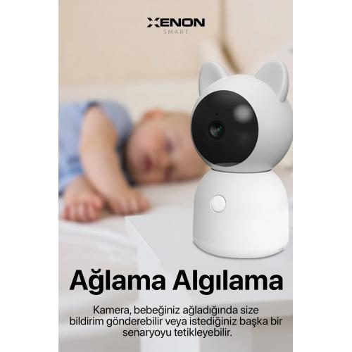 Akıllı Bebek Kamerası Sıcaklık ve Nem Ölçümü ve Ninni Çalma Smart Baby Camera