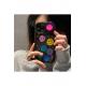 Iphone 13 Pro Max Smile Emoji Desenli Açılır Lens Koruma Ayna Kapaklı Premium Silikon Kılıf