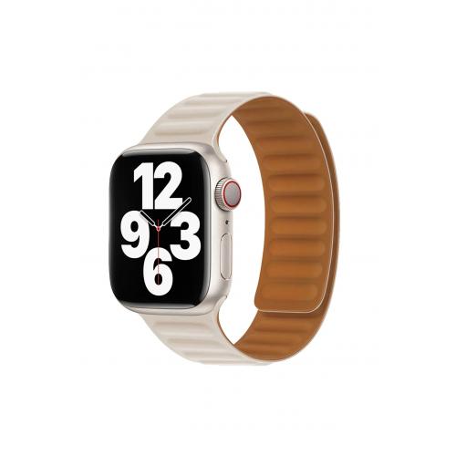 Apple Watch 8/se/7/6/5/4/3/2/1 Tüm Seriyle Uyumlu Premium Baklalı Model Deri Kayış - 38/40/41mm