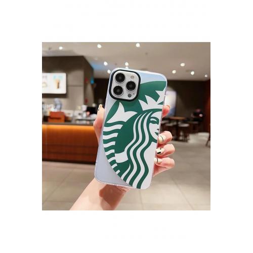 Iphone 14 Pro Max Starbucks Hologramlı Silikon Mika Kılıf