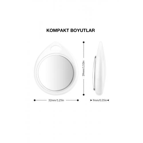 iTag MFI Sertifikalı Akıllı Takip Cihazı - Araç - Çocuk - Evcil Hayvan - Motosiklet  - Beyaz