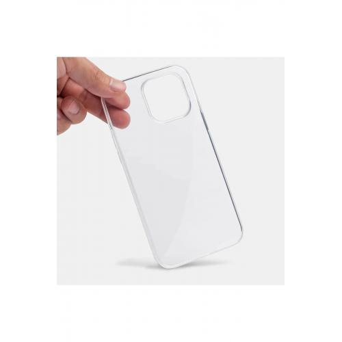 Iphone 15 Mika Sert Premium Silikon Kılıf - Clear White - Arka Yüzeyi Hafif Simli