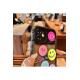 iPhone 11 Smile Emoji Desenli Açılır Lens Koruma Ayna Kapaklı Premium Silikon Kılıf