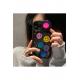 Iphone 14 Pro Smile Emoji Desenli Açılır Lens Koruma Ayna Kapaklı Premium Silikon Kılıf