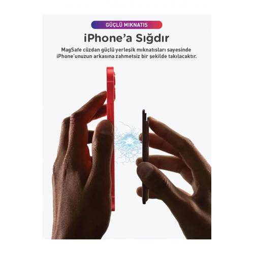 Apple Iphone 14-13-12 Tüm Serileri Için Magsafe Özellikli Deri Cüzdan