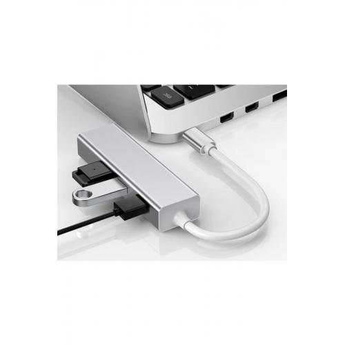 Fc05-g Type-c To 3 X 3.0 Usb Rj45 Gigabit 1000mbps Lan Ethernet Çevirici Macbook Uyumlu