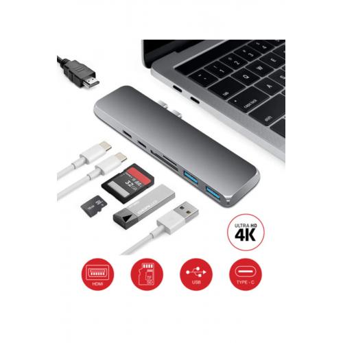 Macbook Fc03 Uyumlu 7in2 Type-c Hd 4k Card Reader & Hub