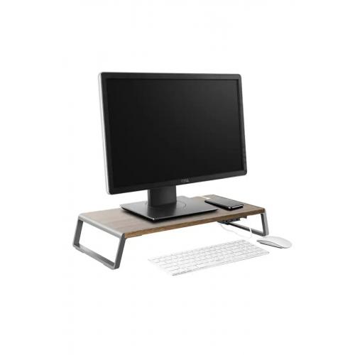 ZR-488 Ergonomik 4x USB Çıkışlı Masaüstü Monitör-Bilgisayar Yükseltici Stand