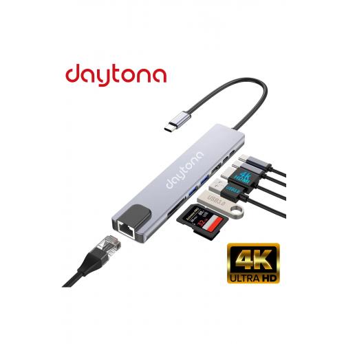 Fc-10 8ın1 Type-c™ To 4k Hdmı 1080p 2*type-c 2*usb 3.0 Ethernet Lan 2*sd Adaptör