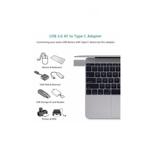 Dr01 Macbook Uyumlu Type-c - Usb 3.0 Otg Usb Flash Driver Klavye Mouse Dönüştürücü Adaptör