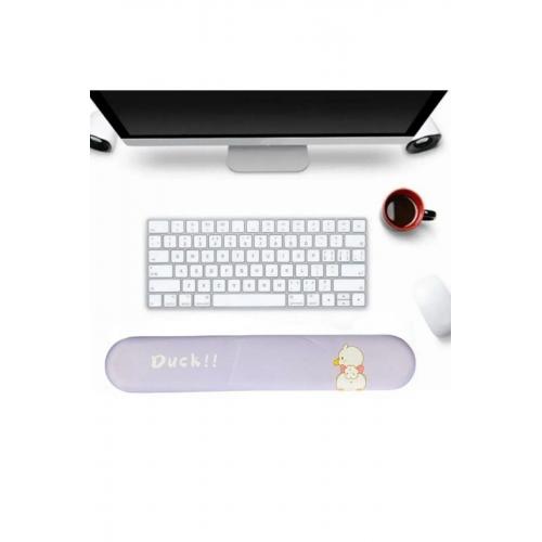 Desenli Ergonomik Desenli Mouse Pad Ve Bilek Desteği Set Mor - Ördek