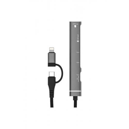 Hc-13fl Macbook Uyumlu Type C Usb To Usb 3.0 Type-c Sd/tf 5 Port Çevirici Adaptör