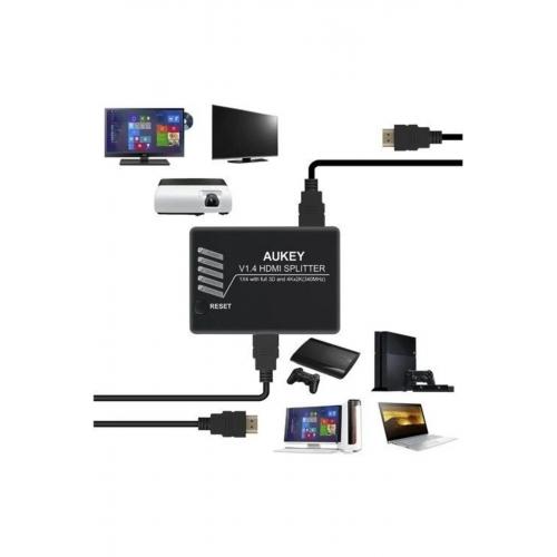 Aukey Ha-h02 Full Hd 4k / 3d 1 Giriş 4 Çıkışlı Hdmı Splitter Hdmı / Sinyal Çoğaltıcı