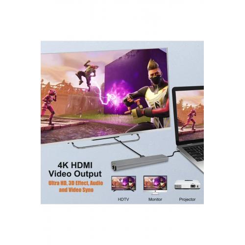 Cf04 Macbook Uyumlu Type-c™ To 4k Hdmı Usb3 Ethernet 8ın1 Çevirici Adaptör