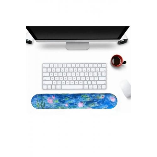 Desenli Ergonomik Desenli Mouse Pad Ve Bilek Desteği Set Mavi - Okyanus