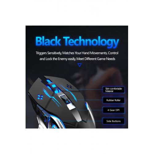 T60 2400 Dpı Rgb Işıklı Usb Profesyonel Kablolu Optik Oyuncu Mouse