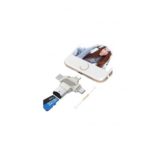 Hc05 Ios Apple Android Type-c Lightning Usb-a Microsd Tf Kart Okuyucu