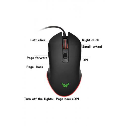 T40 2400 Dpı Rgb Işıklı Profesyonel Kablolu Optik Oyuncu Mouse