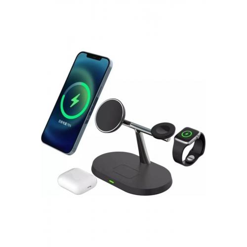 BW04 Apple Wireless Iwatch Airpods iPhone Uyumlu (Kablosuz Hızlı Şarj Standı)