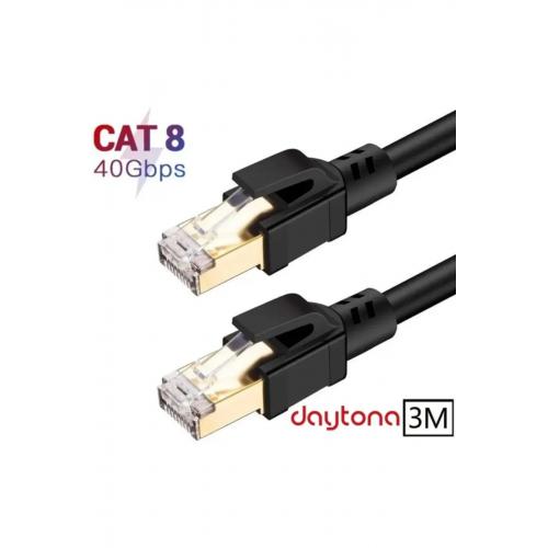 Cat8 Gigabit 40gbps S/ftp 2000mhz Altın Uçlu Yüksek Hızlı Internet Kablosu (3 METRE) A5215