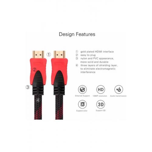 A4878 4K HDMI Kablosu 1.4b Ethernet Destekli 3D HDMI Görüntü Kablosu (20 Metre)