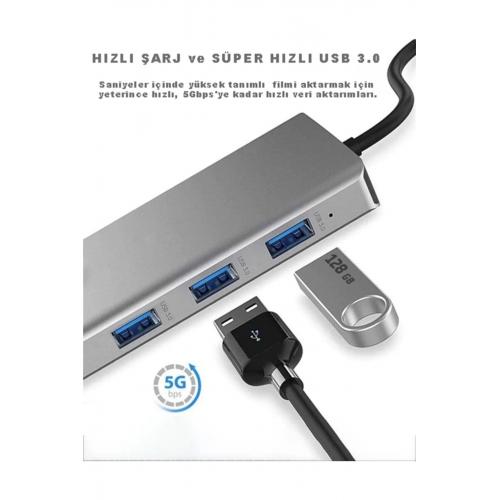 Mst12-k Macbook Uyumlu Type-c™ Usb-c To 2* Usb3.0-2*usb2.0 1000mbps Rj45 Çevirici Hub Adaptör