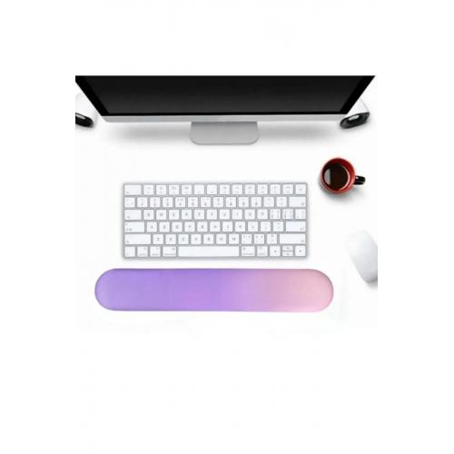 Desenli Ergonomik Mouse Pad Ve Bilek Desteği Set Mor-pembe