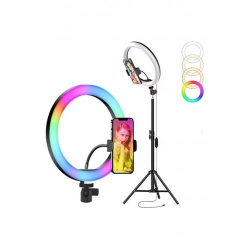 Ring Light Led Sürekli Uyumlu Işık Light Kuaför Işığı Işık Ayaklı Tripod- 10 Inç