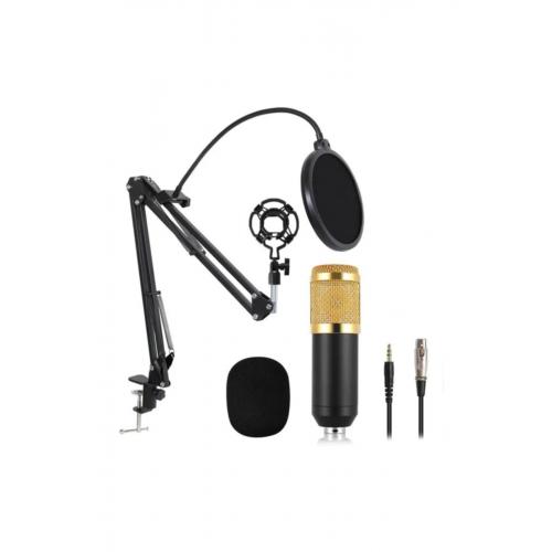 Fıx-800 Profesyonel Usb Stüdyo Youtuber Twitch Kayıt Stand Pop Filter Mikrofon Kiti-gold