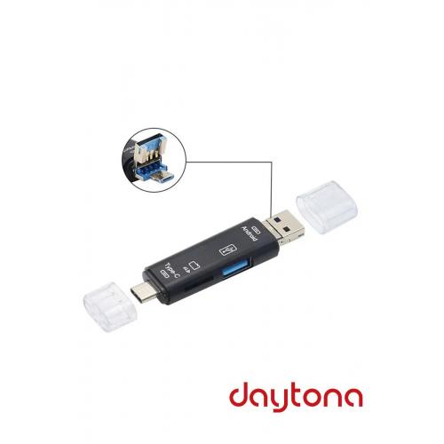 Sda-103 Type-c To Usb Flash Otg Veri Aktarım Sd Tak Çalıştır Kart Okuyucu Çevirici