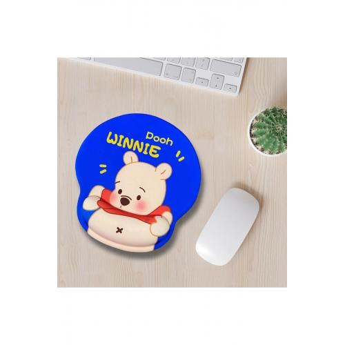 Desenli Ergonomik Desenli Mouse Pad Mavi - Winnie Pooh