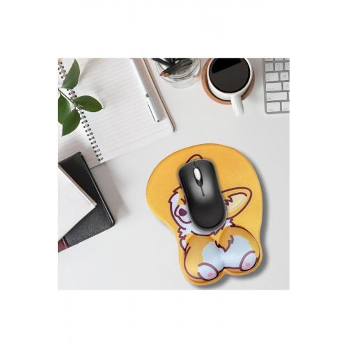 Desenli Ergonomik Desenli Mouse Pad Turuncu - Tilki