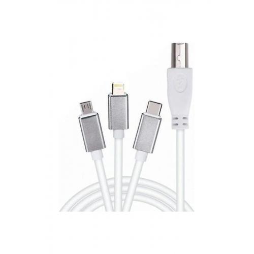 Ads-501 Usb B To Micro-lightning-type-c Telefon Bilgisayar Elektrikli Piyano Çevirici Kablo